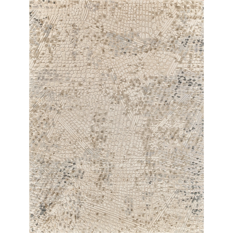 Overture Handloomed Wool/Bamboo Silk Beige 9'x12' Area Rug