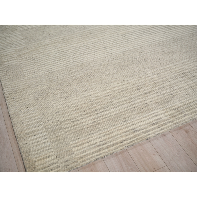 Oslo Hand-Knotted Ghazni Wool Gray/Cream 9'x12' Area Rug