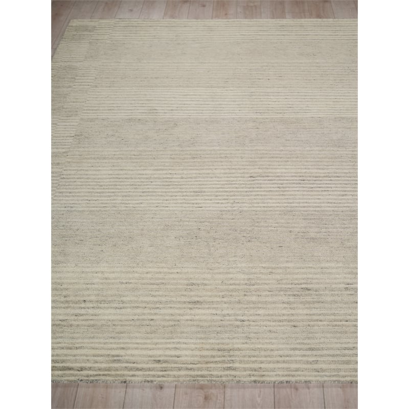 Oslo Hand-Knotted Ghazni Wool Gray/Cream 9'x12' Area Rug