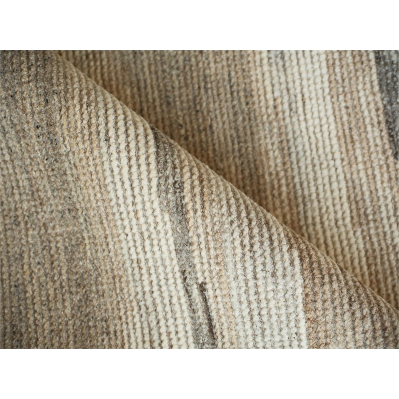 Oslo Hand-Knotted Ghazni Wool Ivory/Brown 9'x12' Area Rug
