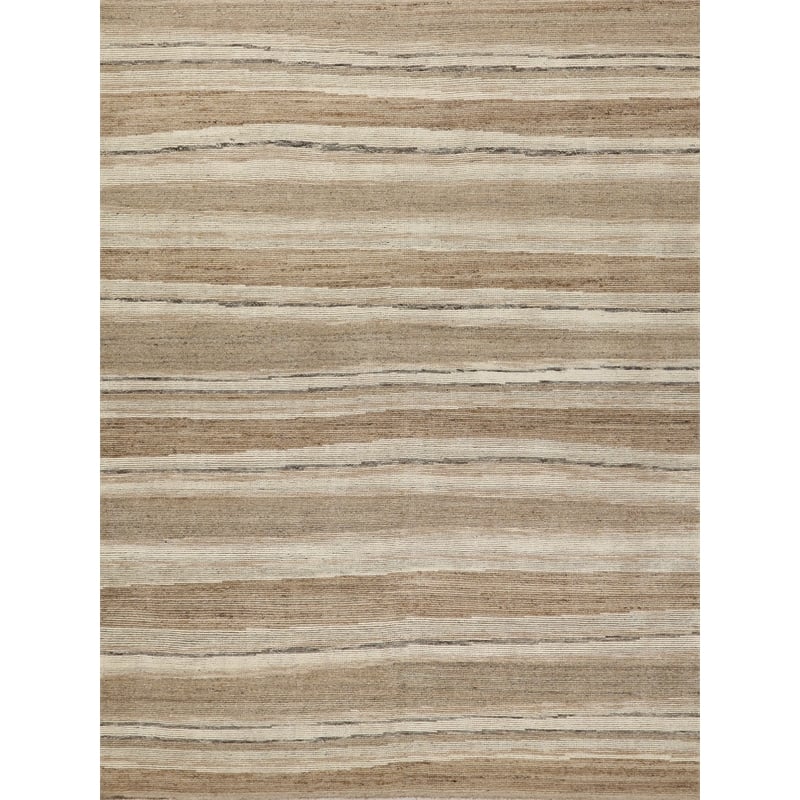 Oslo Hand-Knotted Ghazni Wool Ivory/Brown 9'x12' Area Rug