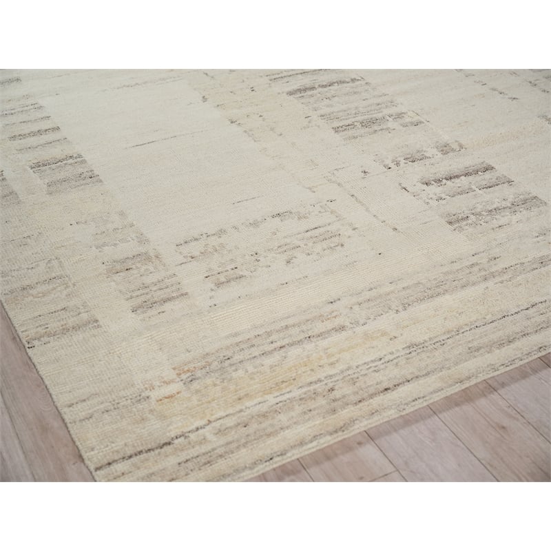 Oslo Hand-Knotted Ghazni Wool Silver/Ivory 10'x14' Area Rug