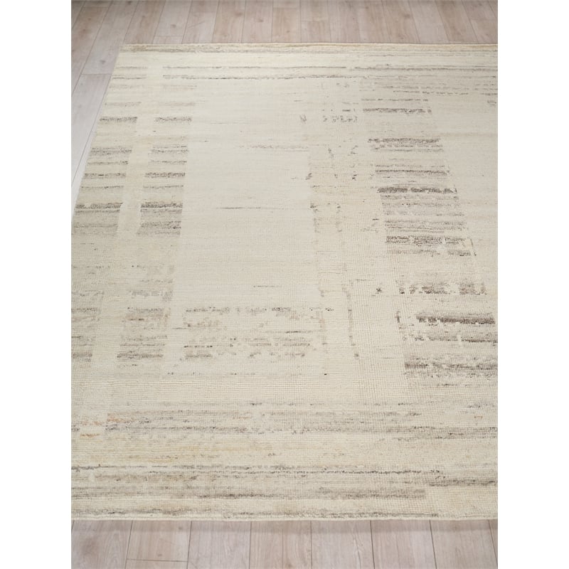 Oslo Hand-Knotted Ghazni Wool Silver/Ivory 10'x14' Area Rug