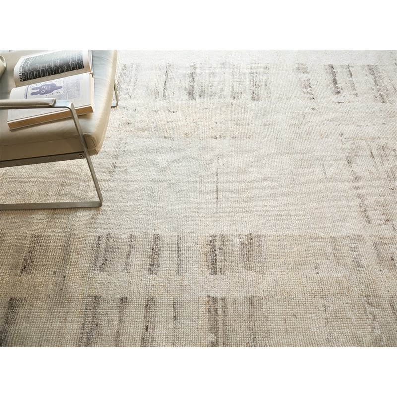 Oslo Hand-Knotted Ghazni Wool Silver/Ivory 10'x14' Area Rug