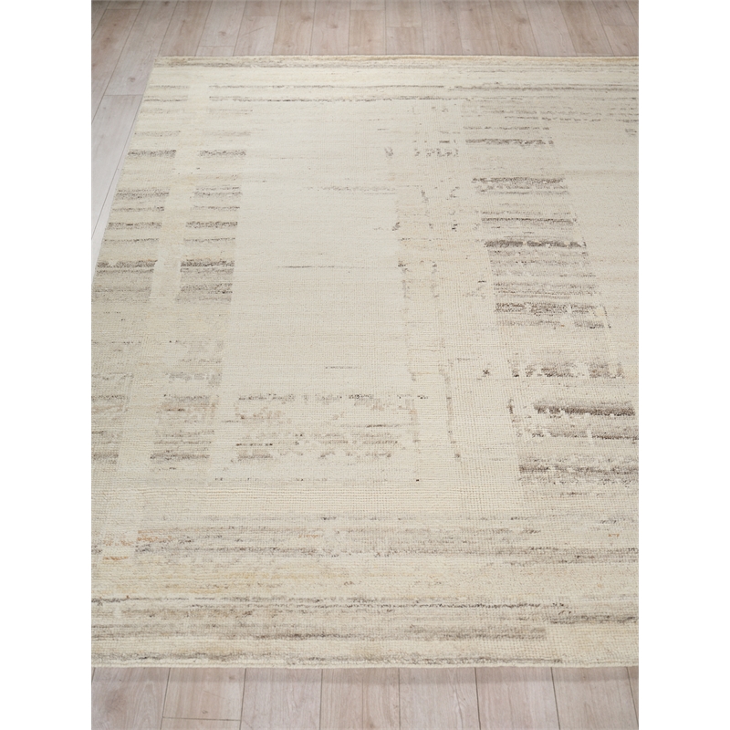 Oslo Hand-Knotted Ghazni Wool Silver/Ivory 12'x15' Area Rug