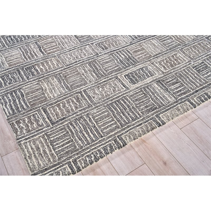 Naturals Hand-Tufted New Zealand Wool Charcoal 5'x8' Area Rug