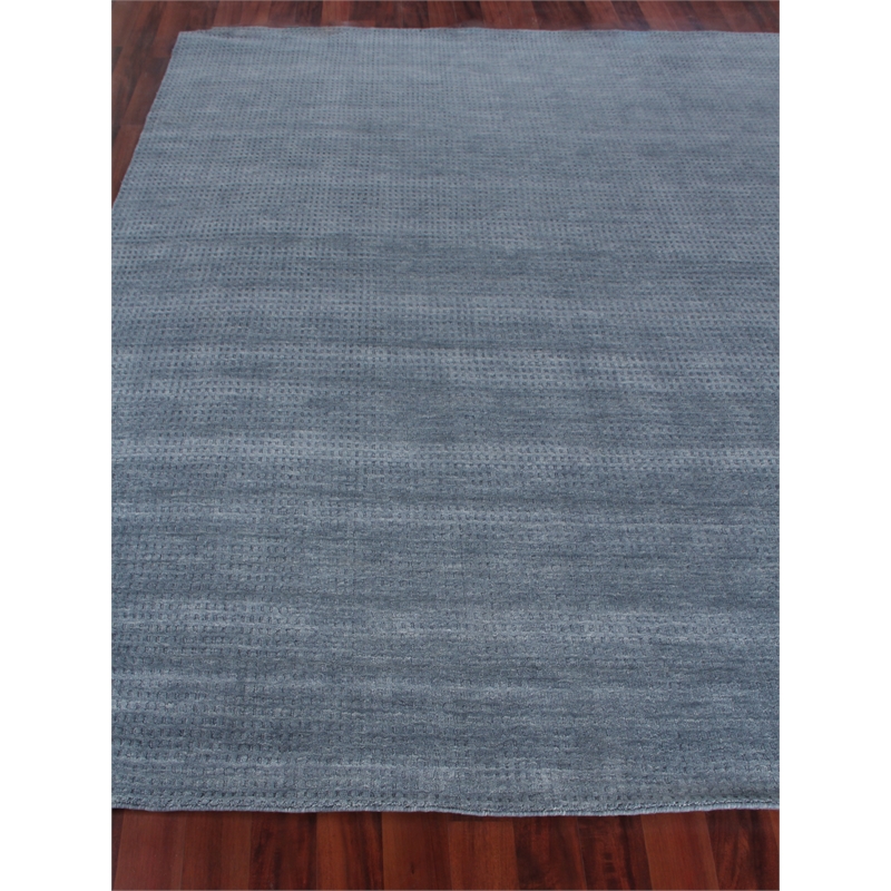 New Zealand Wool Handloomed New Zealand Wool Denim Blue 12'x15' Area Rug