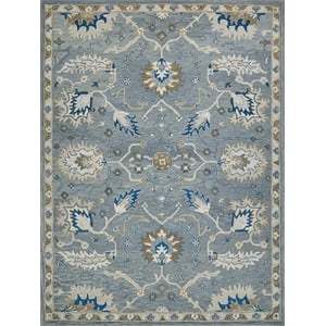 Newport Hand-Tufted New Zealand Wool Gray/Blue 4'x6' Area Rug