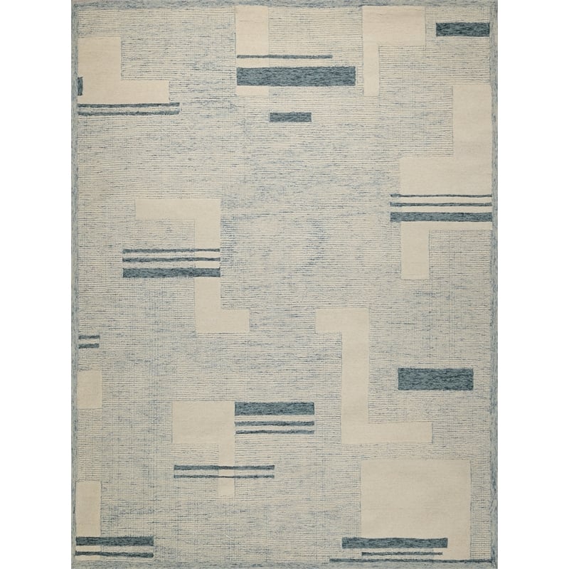 Nicada Hand-Tufted New Zealand Wool Blue/Ivory 4'x6' Area Rug