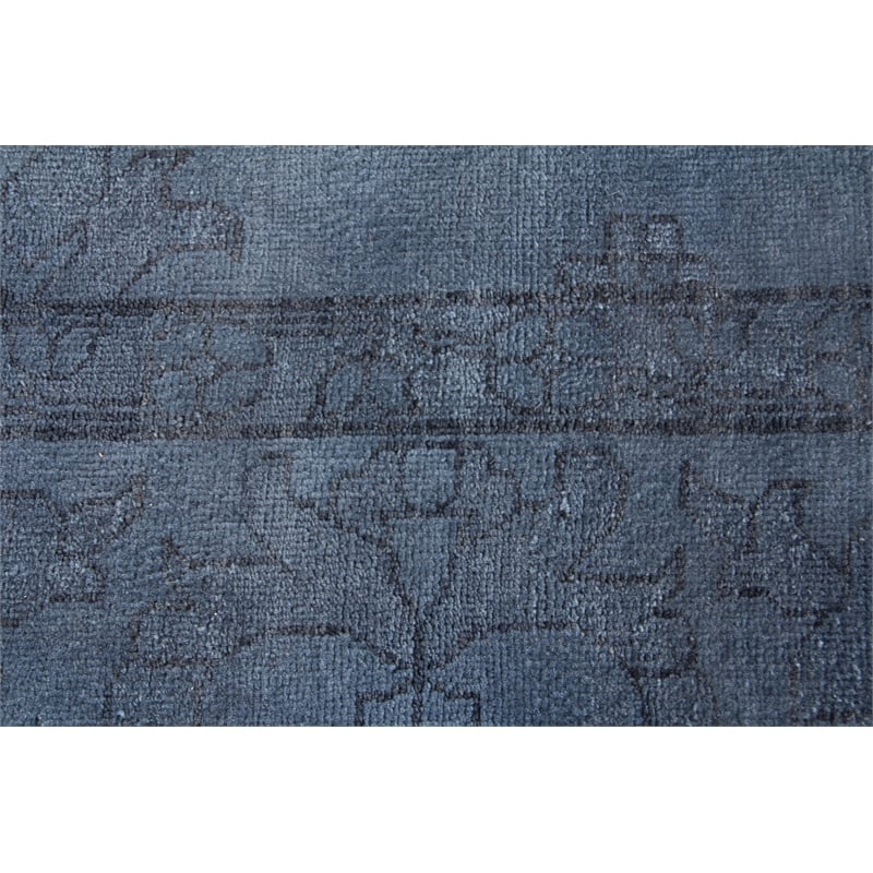 Overdye Hand-Knotted New Zealand Wool Navy 10'x14' Area Rug