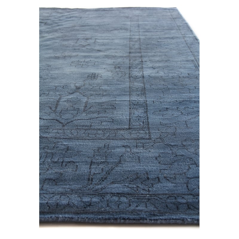 Overdye Hand-Knotted New Zealand Wool Navy 10'x14' Area Rug