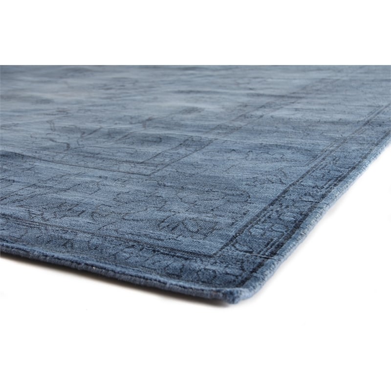 Overdye Hand-Knotted New Zealand Wool Navy 10'x14' Area Rug