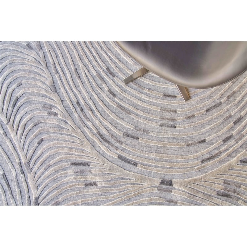 Overture Handloomed Wool/Bamboo Silk Silver/Gray 10'x14' Area Rug