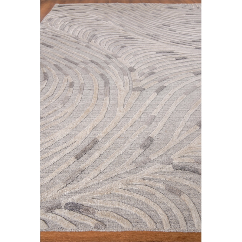 Overture Handloomed Wool/Bamboo Silk Silver/Gray 12'x15' Area Rug