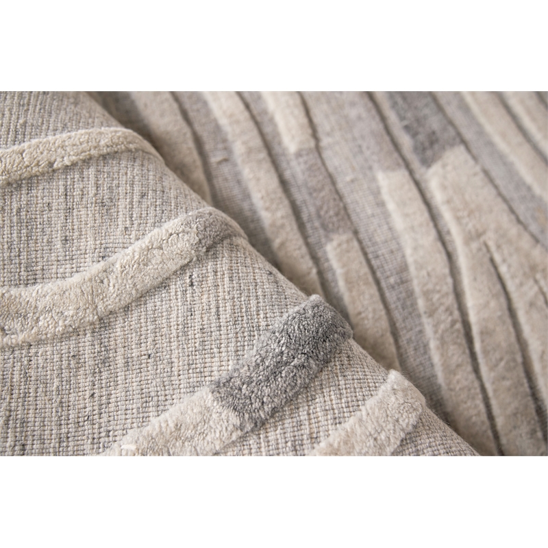 Overture Handloomed Wool/Bamboo Silk Silver/Gray 12'x15' Area Rug