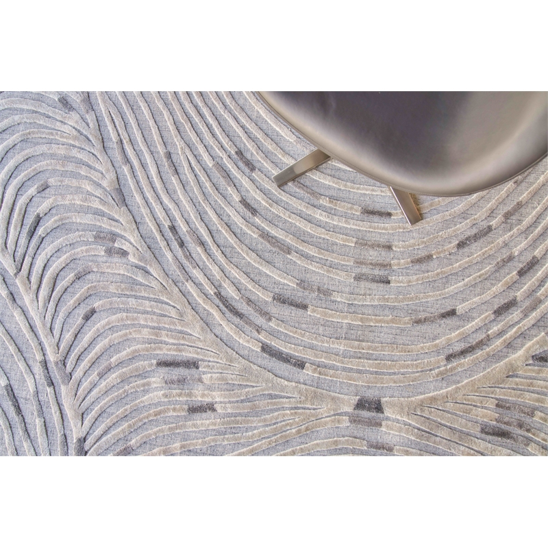 Overture Handloomed Wool/Bamboo Silk Silver/Gray 4'x6' Area Rug