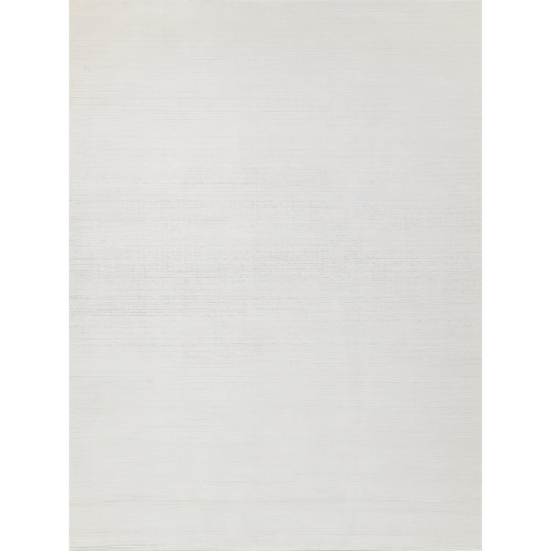 Pavia Modern Handloomed Silky Nylon White 10'x14' Area Rug