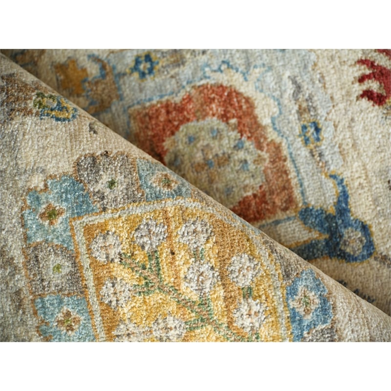 Oxford Hand-Knotted Ghazni Wool Ivory/Gray 8'x10' Area Rug