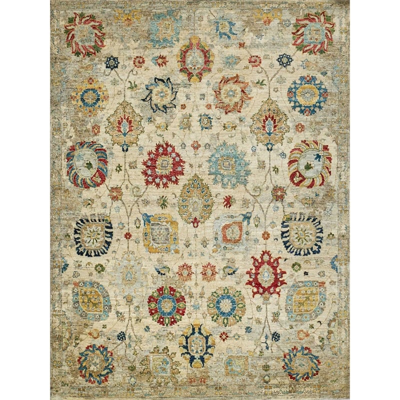 Oxford Hand-Knotted Ghazni Wool Ivory/Gray 9'x12' Area Rug