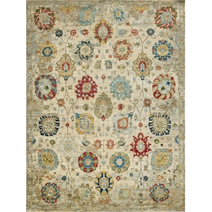 Oxford Hand-Knotted Ghazni Wool Ivory/Gray 9'x12' Area Rug