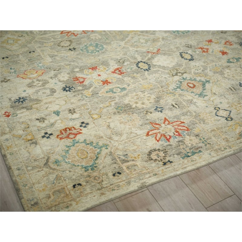 Oxford Hand-Knotted Ghazni Wool Gray 10'x14' Area Rug