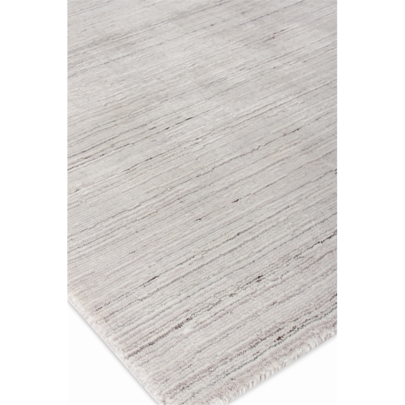 Palazzo Handloomed Wool/Bamboo Silk Silver 2'x3' Area Rug