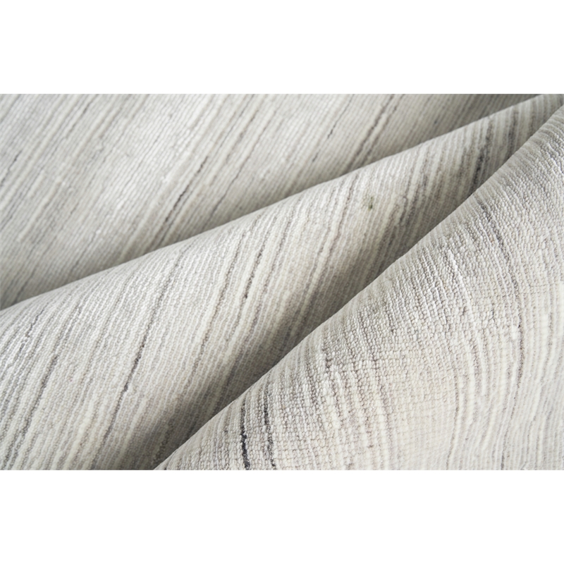 Palazzo Handloomed Wool/Bamboo Silk Silver 2'x3' Area Rug