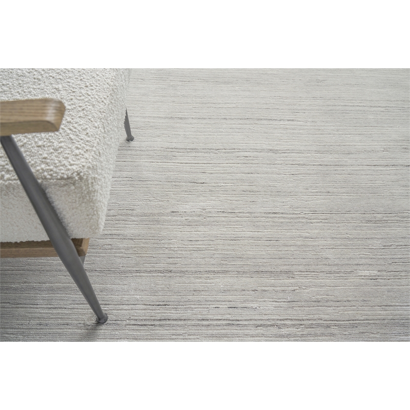 Palazzo Handloomed Wool/Bamboo Silk Silver 2'x3' Area Rug