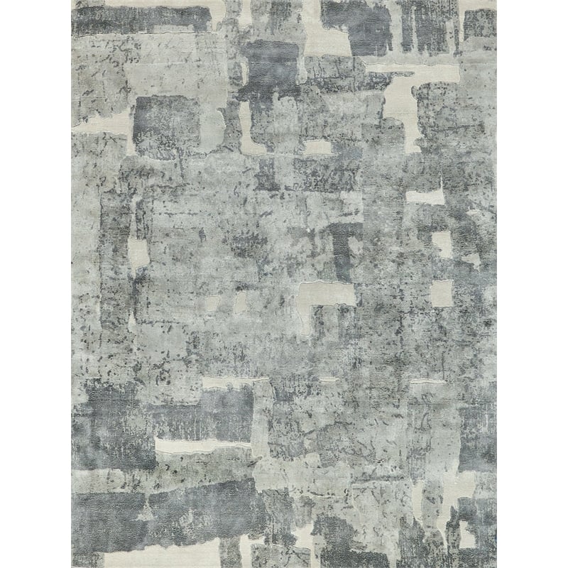 Papyrus Handloomed Wool/Bamboo Silk Gray 10'x14' Area Rug
