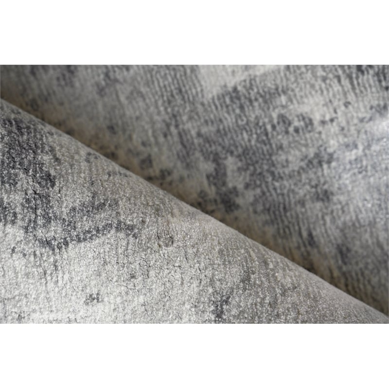 Papyrus Handloomed Wool/Bamboo Silk Gray 4'x6' Area Rug