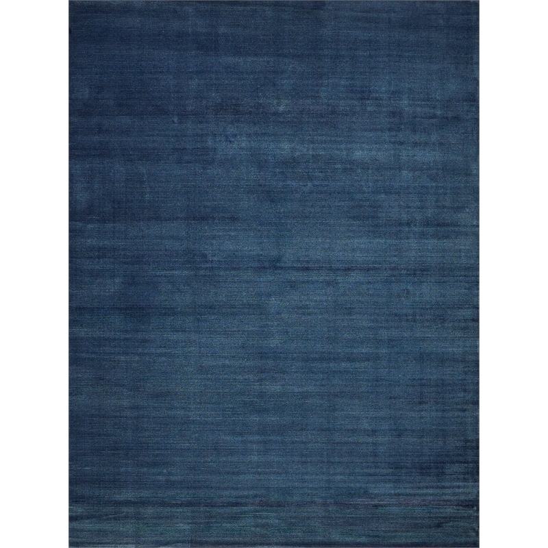 Pavia Modern Handloomed Silky Nylon Navy 2'x3' Area Rug