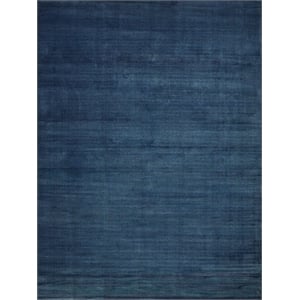 Pavia Modern Handloomed Silky Nylon Navy 4'x6' Area Rug