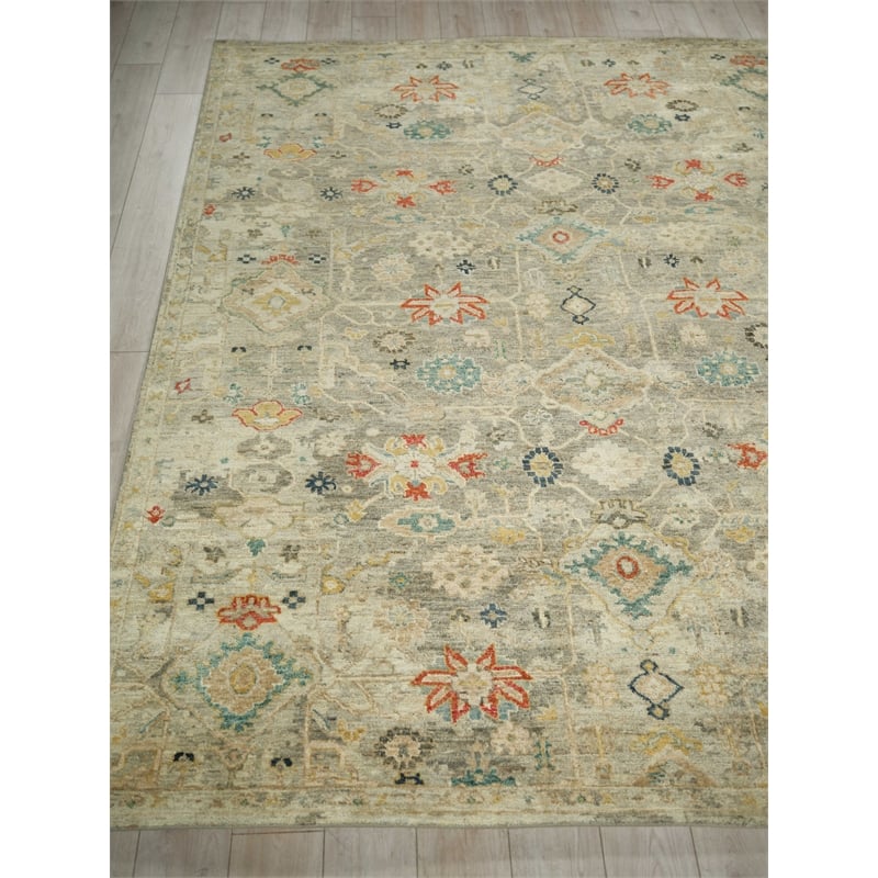 Oxford Hand-Knotted Ghazni Wool Gray 8'x10' Area Rug