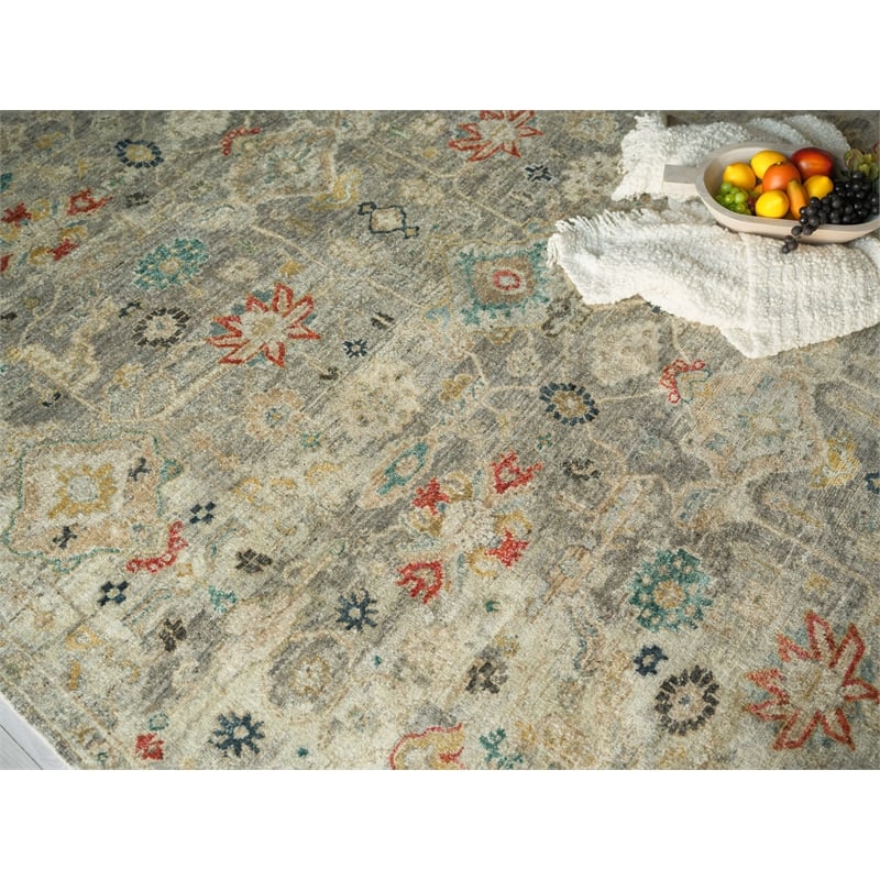 Oxford Hand-Knotted Ghazni Wool Gray 8'x10' Area Rug