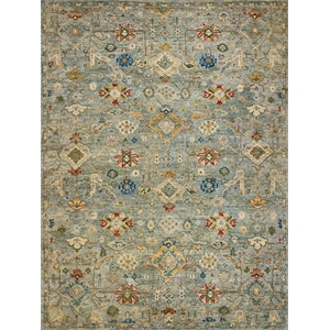 Oxford Hand-Knotted Ghazni Wool Light Blue 6'x9' Area Rug