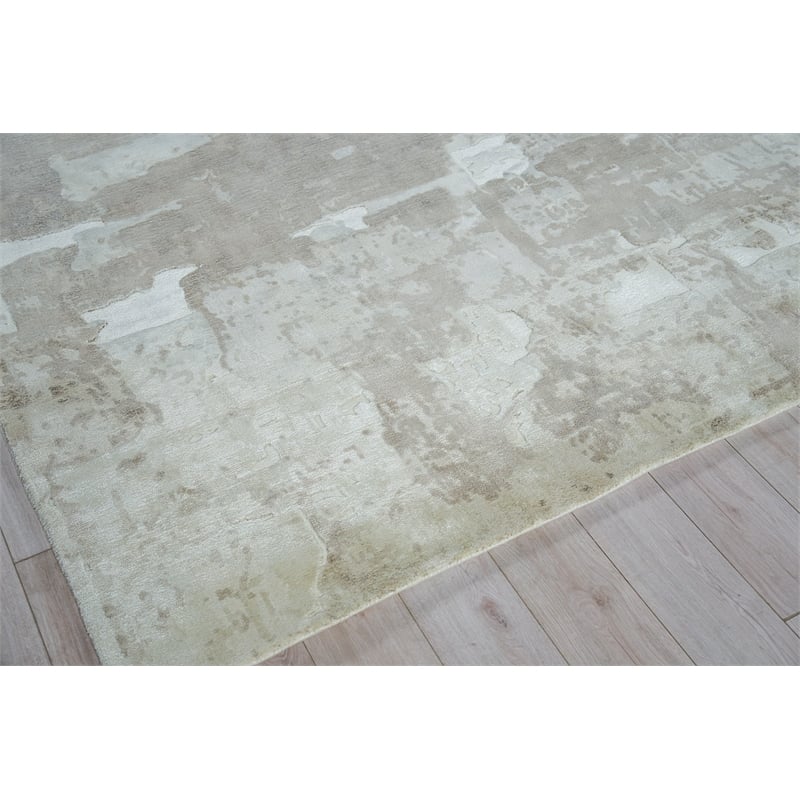 Papyrus Handloomed Wool/Bamboo Silk Beige 9'x12' Area Rug