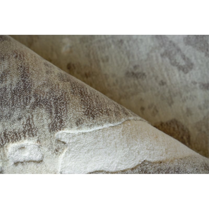 Papyrus Handloomed Wool/Bamboo Silk Beige 9'x12' Area Rug
