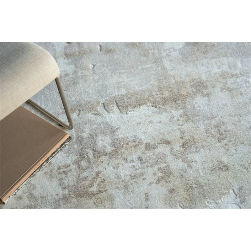 Papyrus Handloomed Wool/Bamboo Silk Beige 9'x12' Area Rug