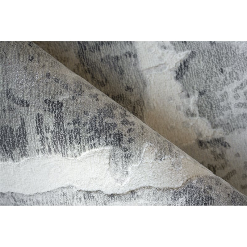Papyrus Handloomed Wool/Bamboo Silk Gray 2'x3' Area Rug