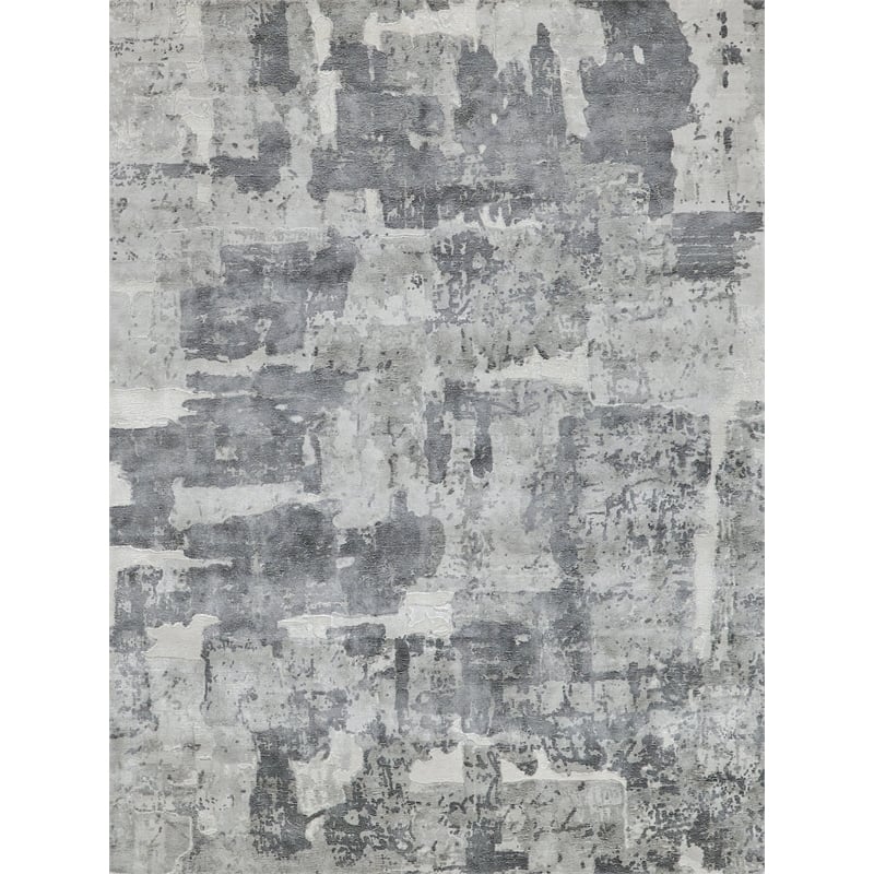 Papyrus Handloomed Wool/Bamboo Silk Gray 6'x9' Area Rug