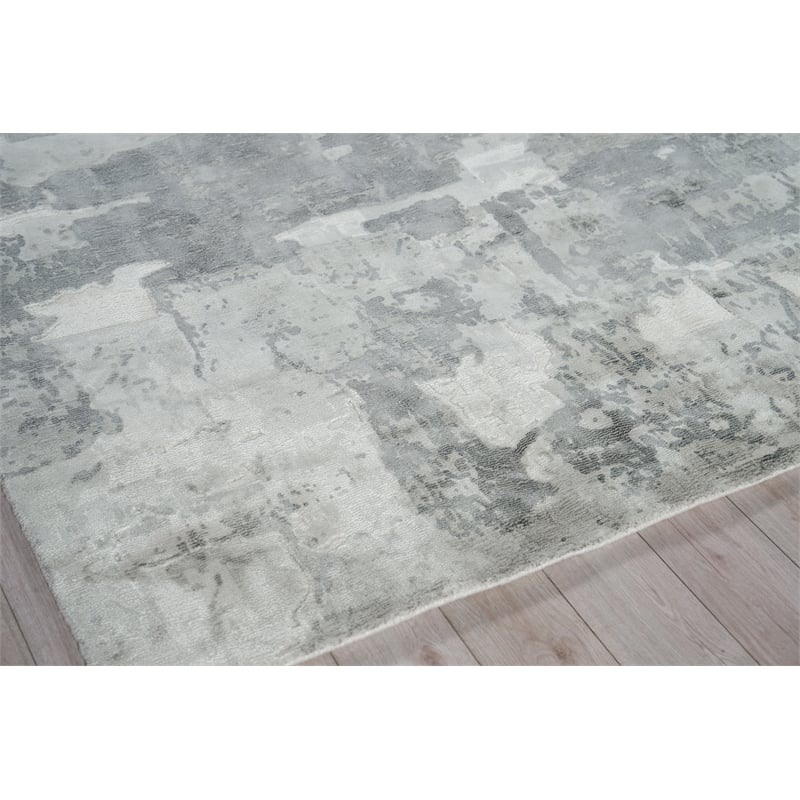Papyrus Handloomed Wool/Bamboo Silk Gray 8'x10' Area Rug
