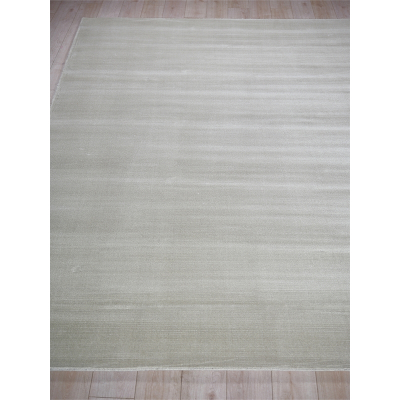 Pavia Modern Handloomed Silky Nylon Light Silver 4'x6' Area Rug