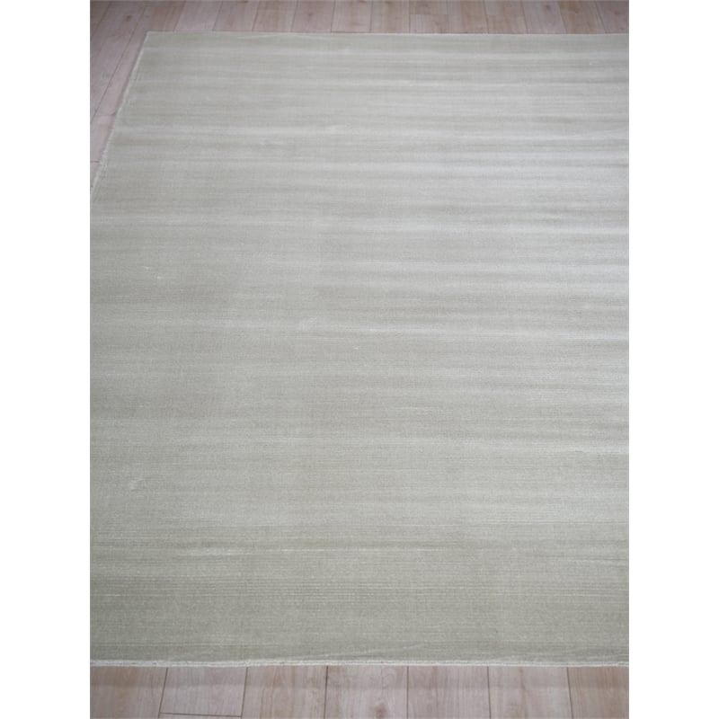 Pavia Modern Handloomed Silky Nylon Light Silver 8'x10' Area Rug