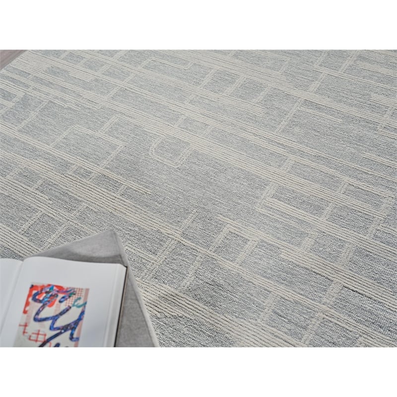 Park City Hand-Tufted New Zealand Wool Light Gray/Ivory 14'x18' Area Rug