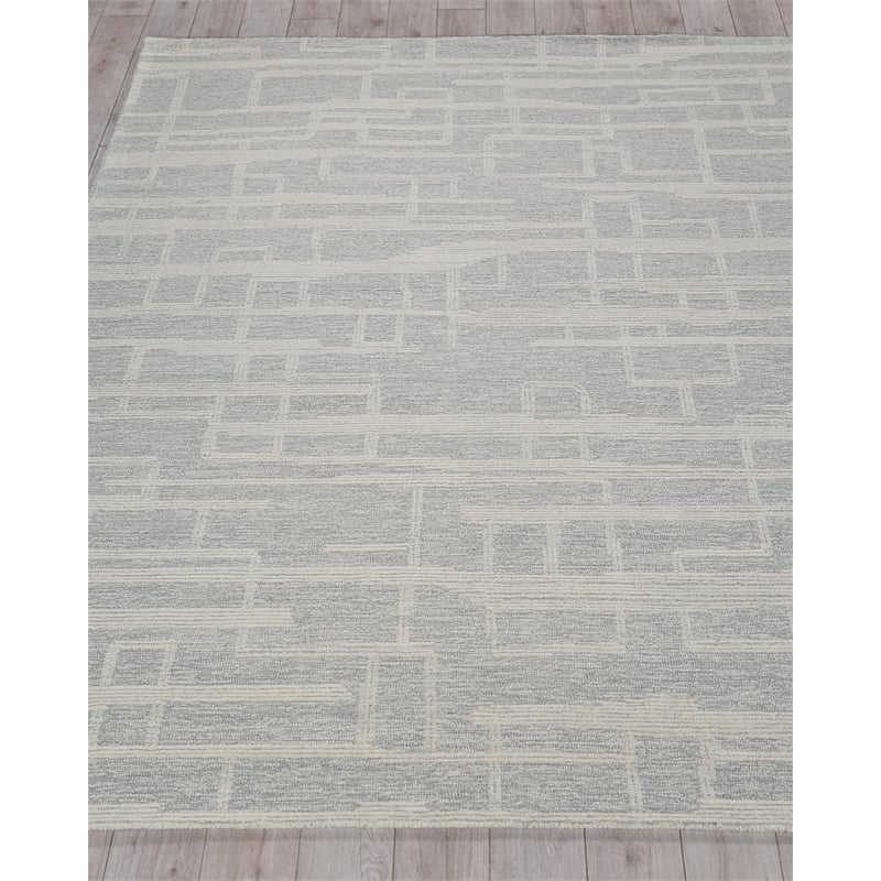 Park City Hand-Tufted New Zealand Wool Light Gray/Ivory 9'x12' Area Rug
