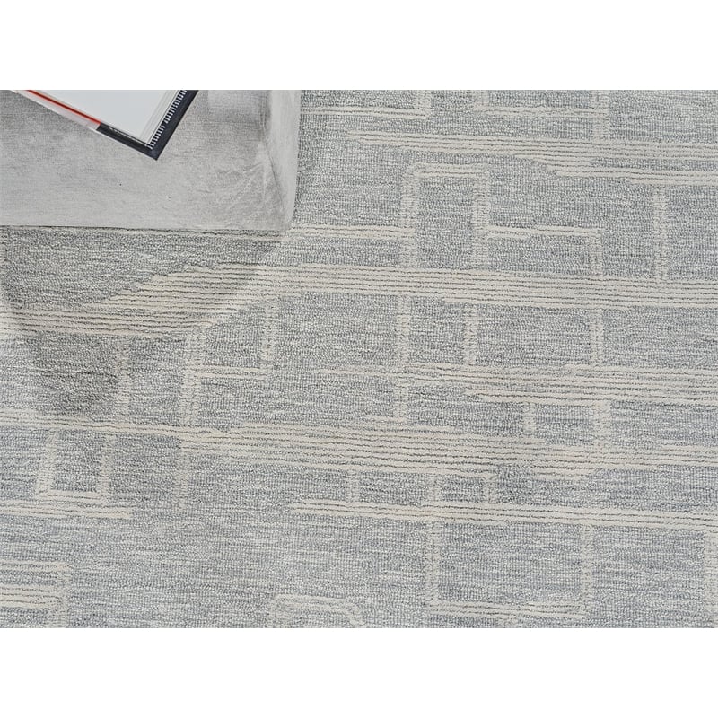 Park City Hand-Tufted New Zealand Wool Light Gray/Ivory 9'x12' Area Rug