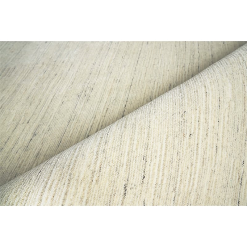 Palazzo Handloomed Wool/Bamboo Silk Light Gray/Gray 9'x12' Area Rug
