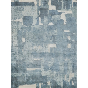 Papyrus Handloomed Wool/Bamboo Silk Blue 12'x15' Area Rug
