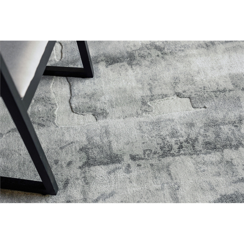Papyrus Handloomed Wool/Bamboo Silk Gray 9'x12' Area Rug