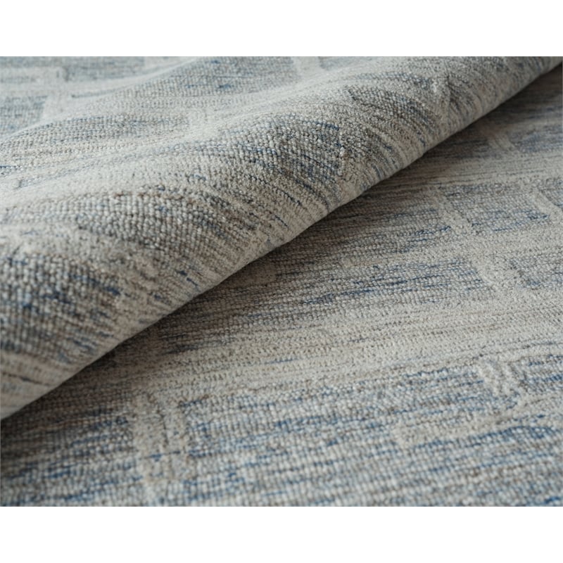 Park City Hand-Tufted New Zealand Wool Blue/Ivory 5'x8' Area Rug
